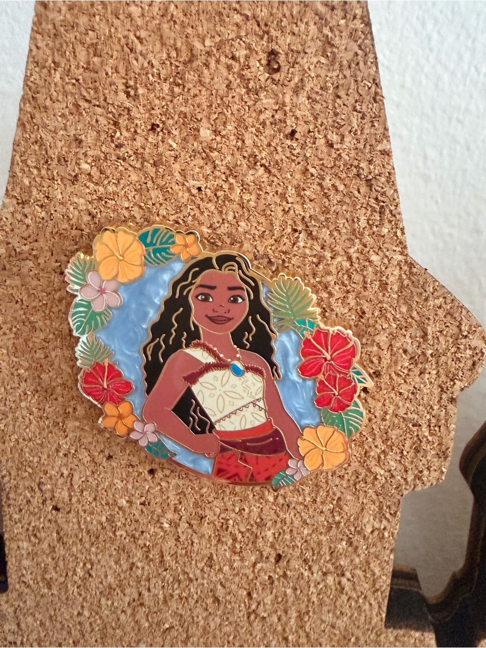 Disney Moana Floral Enamel Pin - Blue, Red, Yellow, Green